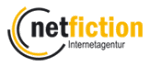Logo der Internetagentur "netfiction" in Schwarz und Gelb.