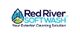 Logo of Red River Softwash, featuring a house icon with text "Your Exterior Cleaning Solution".