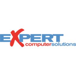 Logo of "Expert Computer Solutions" with a red "X" and blue and red text.
