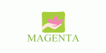 Logo: Hand hält rosa Lotusblüte, darunter der Text "MAGENTA" auf grünem Hintergrund.