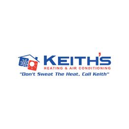 Keith's Heating & Air Conditioning logo with slogan: "Don't Sweat The Heat, Call Keith".