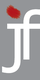 Weißes "jf" auf grauem Hintergrund mit rotem Akzent darüber.
