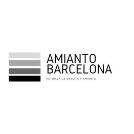 Logo de Amianto Barcelona con barras grises y texto "Retirada de Uralita y Amianto".