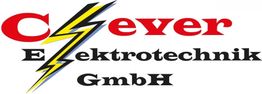 Logo mit Schriftzug "Clever Elektrotechnik GmbH" und Blitzsymbol.
