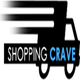 Silhouette of a truck with "Shopping Crave" text, indicating fast delivery service.