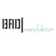 Logo mit schwarzem Text "BFID" und türkisem Text "manufaktur" auf weißem Hintergrund.
