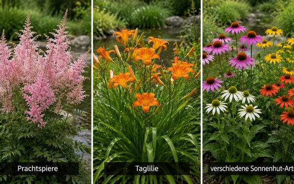 Prachtspiere, Taglilie und verschiedene Sonnenhut-Arten