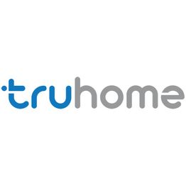 Logo of "truhome" with blue and gray lowercase letters on a white background.