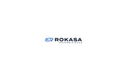 Logo von Rokasa Rohrreinigung mit blauem Symbol auf weißem Hintergrund.