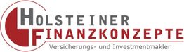 Logo von Holsteiner Finanzkonzepte, Versicherungs- und Investmentmakler, in Rot und Grau.