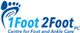 Logo of 1Foot 2Foot Centre for Foot and Ankle Care with a stylized blue foot.