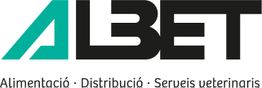 Logotipo de ALBET con texto "Alimentació, Distribució, Serveis veterinaris".