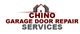 Logo: Chino Garage Door Repair Services with a stylized house graphic.