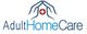 Logo for Adult Home Care with hands forming a roof over a medical cross.