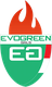 Logo Evogreen con fiamma arancione e tricolore italiano su sfondo verde.