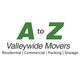 A to Z Valleywide Movers logo with services: Residential, Commercial, Packing, Storage.