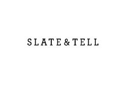 Slate & Tell logo in black text on a white background.