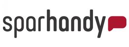 Logo mit Text "sparhandy" in schwarzer Schrift und rotem Akzent rechts.