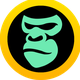 Icon of a stylized turquoise gorilla face in a yellow circle.