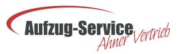 Logo mit Schriftzug: "Aufzug-Service Ahner Vertrieb" und rotem Bogen über dem Text.