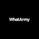White text "WhatArmy" on a black background.