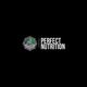 Perfect Nutrition logo with compass and green leaf on black background.