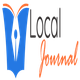 Logo with blue book, pen nib, and text "Local Journal" in black and orange.