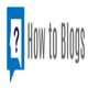 Speech bubble with a question mark and text: "How to Blogs" in gray.