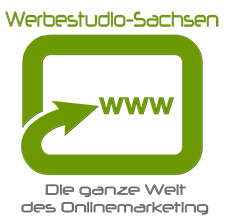 Grünes Logo mit Zahnwerk und Schriftzug "Die ganze Welt des Onlinemarketings".