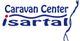 Logo mit Text "Caravan Center Isartal" in blauer Schrift mit rotem Punkt und stilisierter Linie.