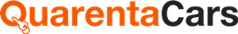 Logotipo de QuarentaCars: "Quarenta" en naranja con una llave, "Cars" en negro.