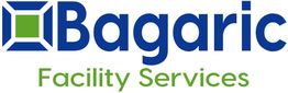 Logo mit blau-grünem Text: "BAGARIC Facility Services" und stilisiertem Design-Element.