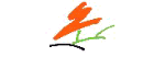 Abstrakte Linien in Orange, Grün und Schwarz auf weißem Hintergrund.