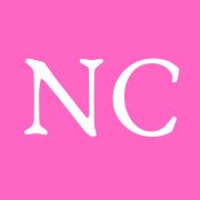 White "NC" letters on a bright pink background.