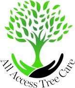 Logo of All Access Tree Care with a stylized tree held by two hands.