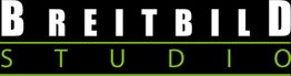 Schwarzes Logo mit weißem "BREITBILD" und grünem "STUDIO" Text darunter.