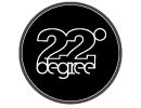 Schwarzes Logo mit weißem Schriftzug: "22 Degree" und kleinem Gradzeichen.