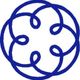Logo blu composto da linee intrecciate in un disegno circolare su sfondo bianco.