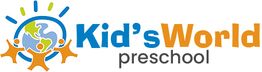 Logo of Kid's World Preschool with children around a globe.