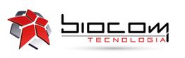 Logotipo de Biocom Tecnología con estrella roja y texto negro.