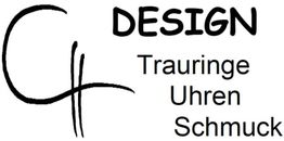 Logo mit Firmenname und den Worten: Design, Trauringe, Uhren, Schmuck.
