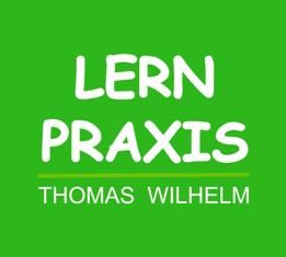 Grünes Logo mit weißem Text "Lernpraxis Thomas Wilhelm".