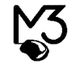 Logo astratto con lettere "M3" stilizzate e un mouse.