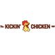 Logo of "The Kickin' Chicken" with a cartoon chicken between the words.