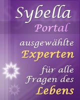 Lila-gelbes Banner mit Text: "Sybella Portal, Experten für alle Fragen des Lebens."