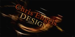 Text "Chris Engels DESIGN" in dunklen, verschwommenen Farben.