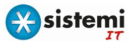 Logo con asterisco blu e testo "sistemi IT" in nero e rosso.