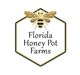 Hexagon logo with a golden bee and the text "Florida Honey Pot Farms."