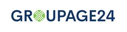 Logo: "GROUPAGE24" in blauer Schrift, mit einem grünen Kreis in der Mitte des Buchstabens "O".