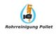 Logo mit Wasserrohr-Symbol und Rohrzange. Text: "Rohrreinigung Pollet".